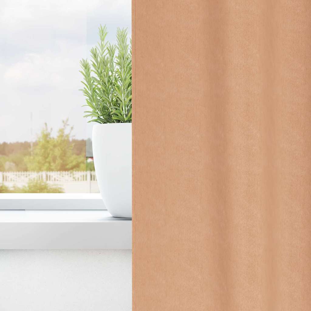 Verdunkelungsvorhänge mit Vorhängen Hellbraun Polyester