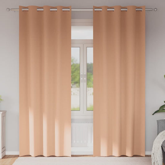 Vorhänge mit Vorhängen 2 pcs Hellbraun Polyester