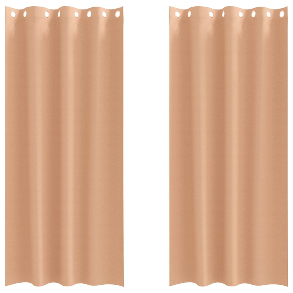 Vorhänge mit Vorhängen 2 pcs Hellbraun Polyester