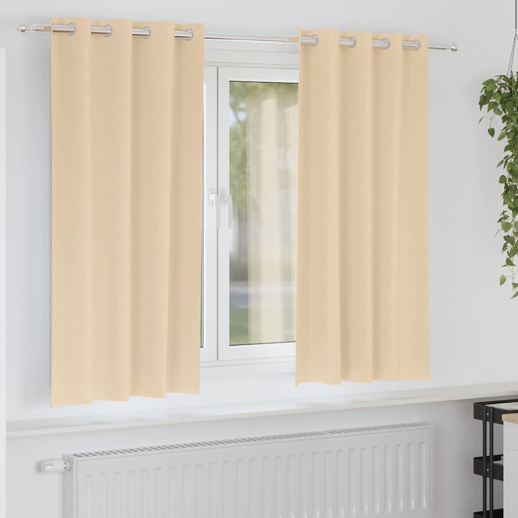 Vorhänge mit Vorhängen 2 pcs Creme Polyester