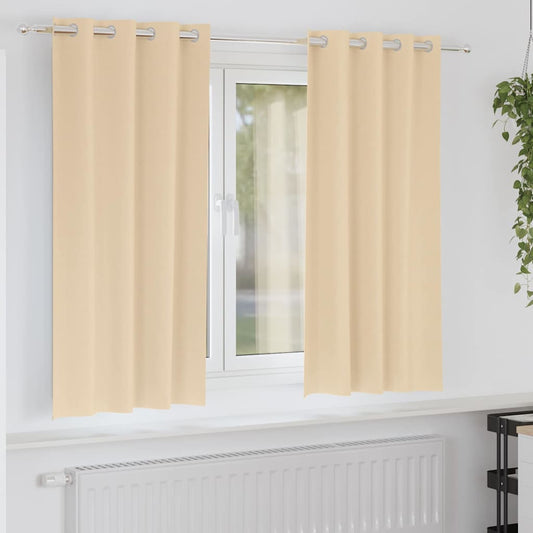 Vorhänge mit Vorhängen 2 pcs Creme Polyester