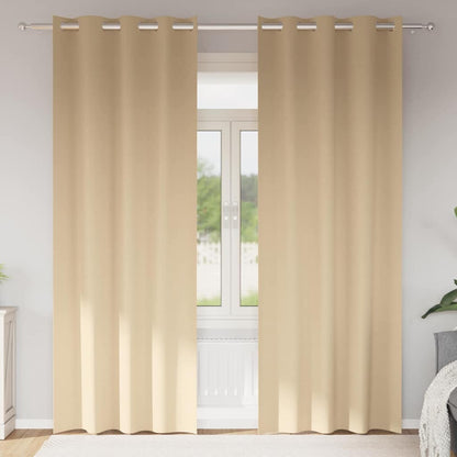 Vorhänge mit Vorhängen 2 pcs Creme Polyester