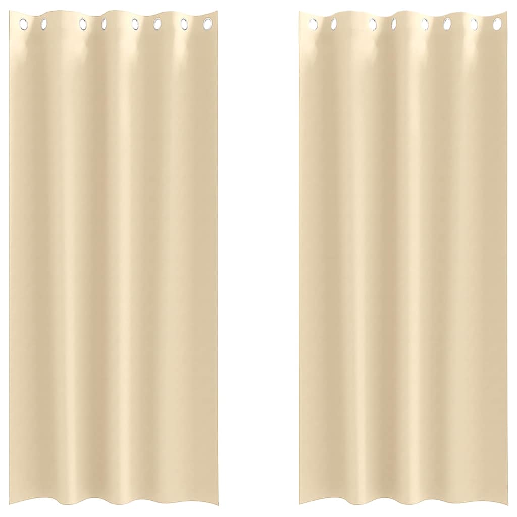 Vorhänge mit Vorhängen 2 pcs Creme Polyester