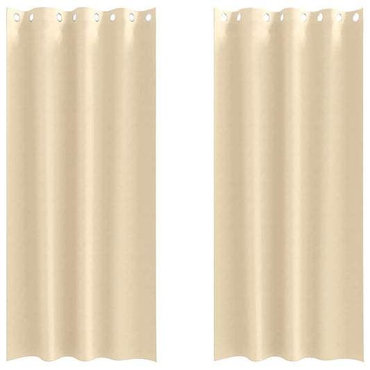 Vorhänge mit Vorhängen 2 pcs Creme Polyester