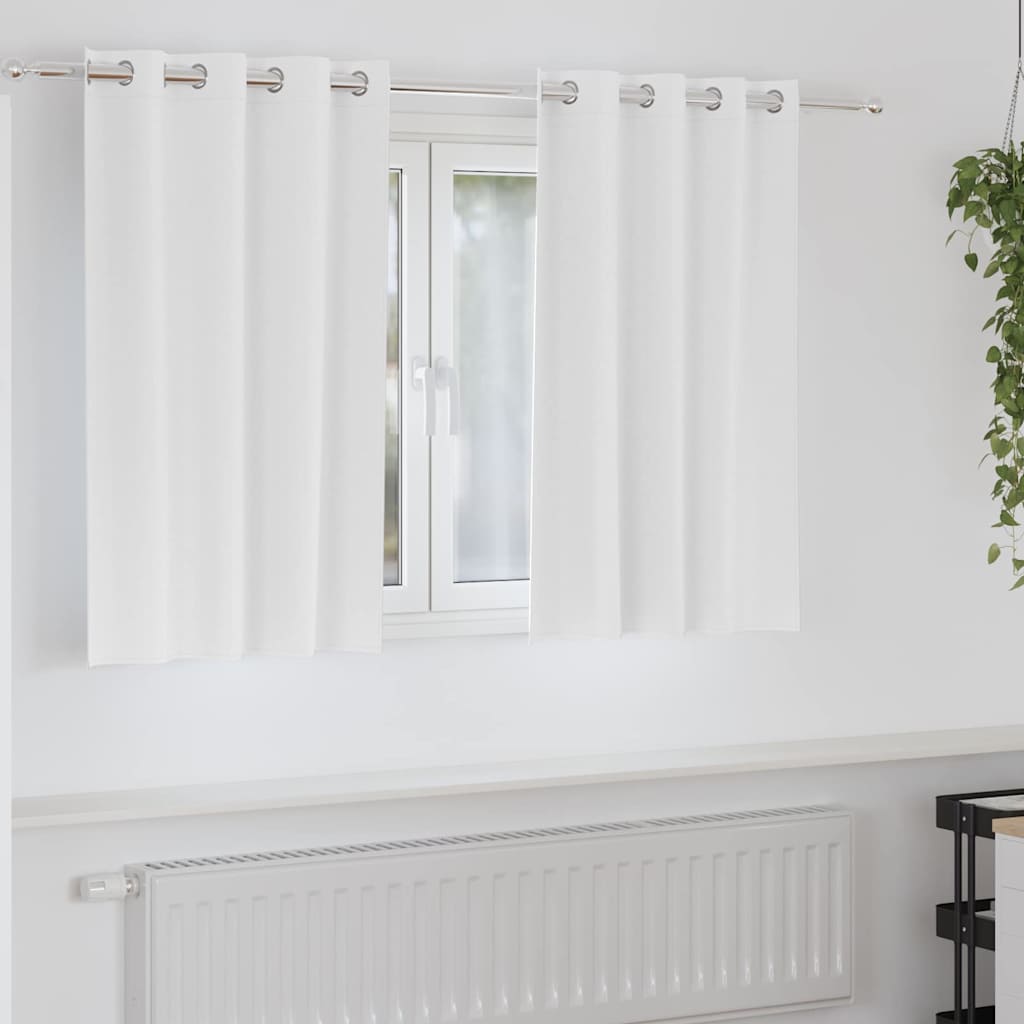 Vorhänge mit Vorhängen 2 pcs Reinweiß Polyester