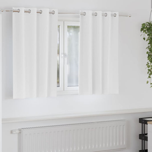 Vorhänge mit Vorhängen 2 pcs Reinweiß Polyester