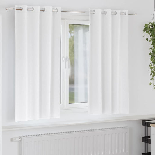 Vorhänge mit Vorhängen 2 pcs Reinweiß Polyester