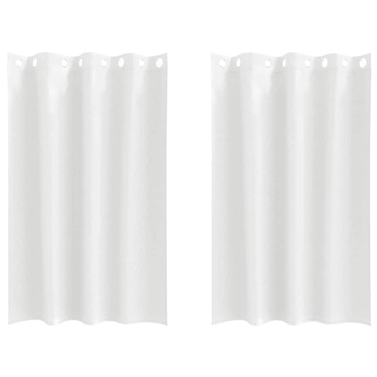 Vorhänge mit Vorhängen 2 pcs Reinweiß Polyester