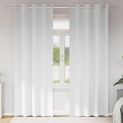 Vorhänge mit Vorhängen 2 pcs Reinweiß Polyester