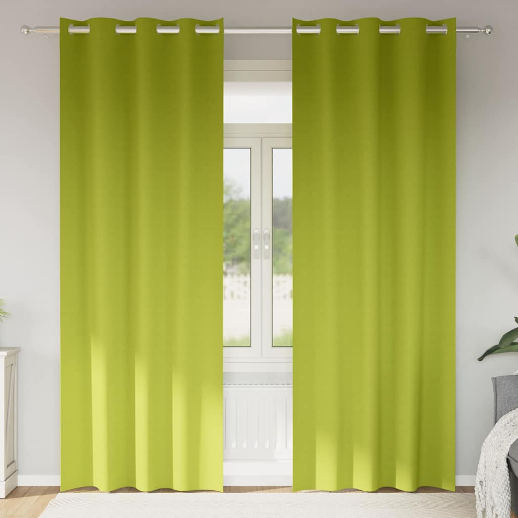 Vorhänge mit Vorhängen 2 pcs Apfelgrün Polyester