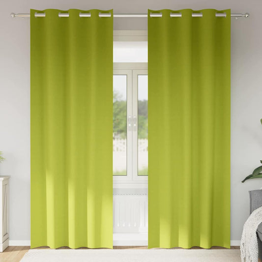 Vorhänge mit Vorhängen 2 pcs Apfelgrün Polyester