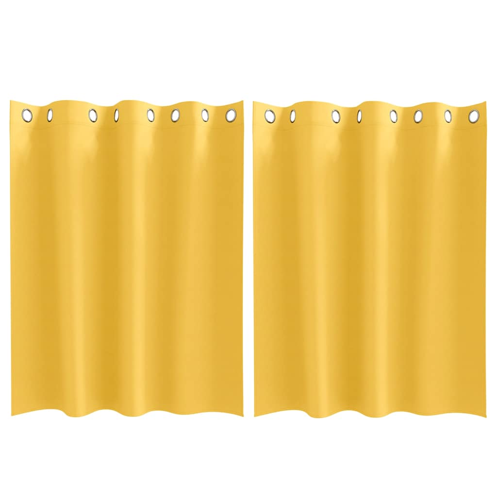 Vorhänge mit Vorhängen 2 pcs Senfgelb Polyester