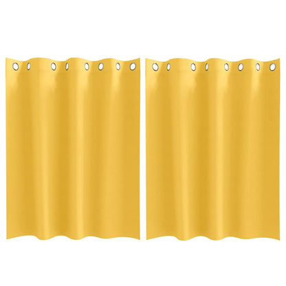 Vorhänge mit Vorhängen 2 pcs Senfgelb Polyester