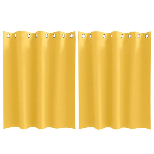 Vorhänge mit Vorhängen 2 pcs Senfgelb Polyester