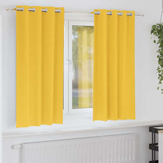 Vorhänge mit Vorhängen 2 pcs Senfgelb Polyester