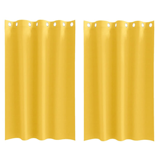 Vorhänge mit Vorhängen 2 pcs Senfgelb Polyester