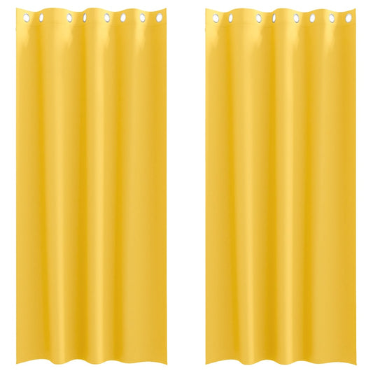 Vorhänge mit Vorhängen 2 pcs Senfgelb Polyester