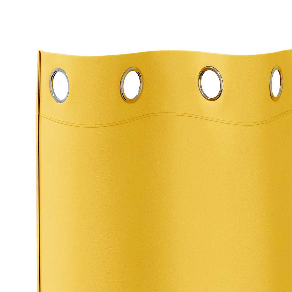 Vorhänge mit Vorhängen 2 pcs Senfgelb Polyester