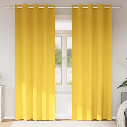 Vorhänge mit Vorhängen 2 pcs Senfgelb Polyester