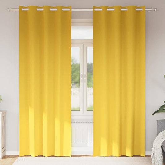 Vorhänge mit Vorhängen 2 pcs Senfgelb Polyester