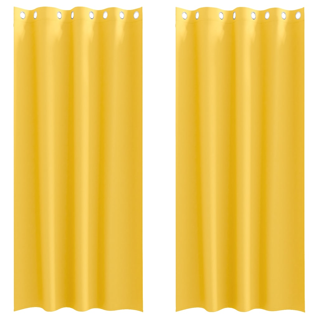 Vorhänge mit Vorhängen 2 pcs Senfgelb Polyester