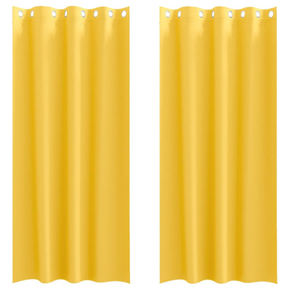 Vorhänge mit Vorhängen 2 pcs Senfgelb Polyester