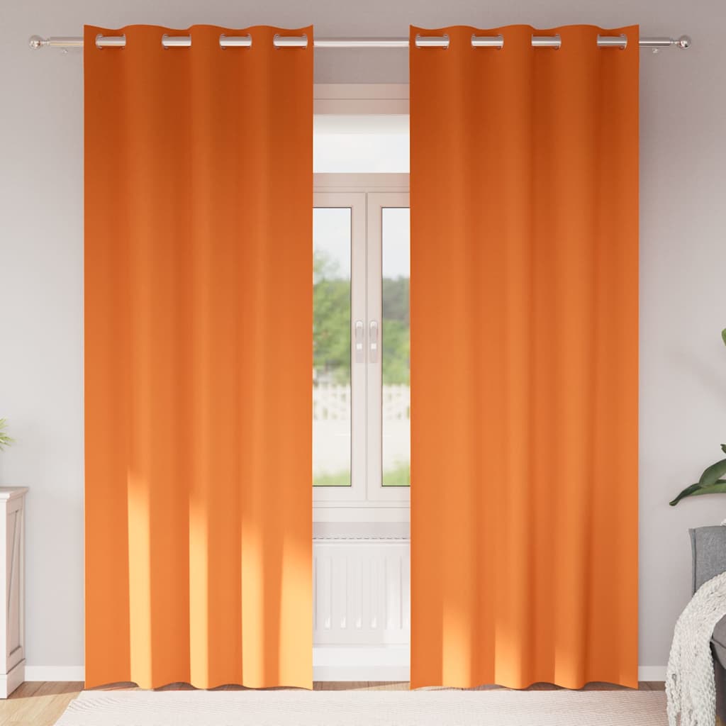 Vorhänge mit Vorhängen 2 pcs Leuchtendes Orange Polyester