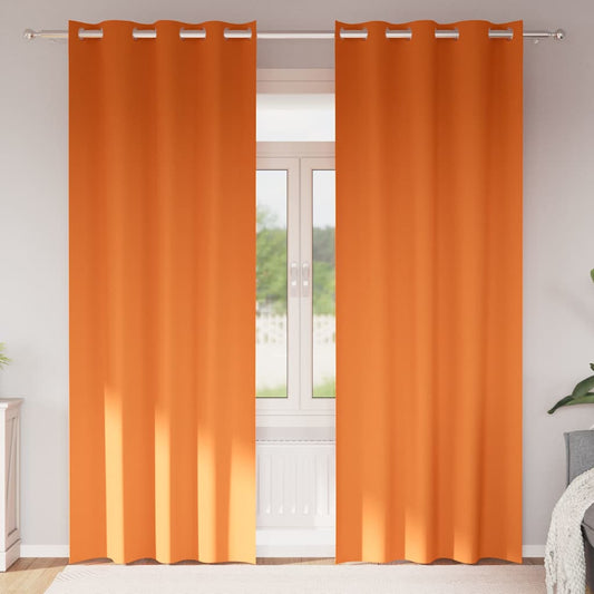 Vorhänge mit Vorhängen 2 pcs Leuchtendes Orange Polyester