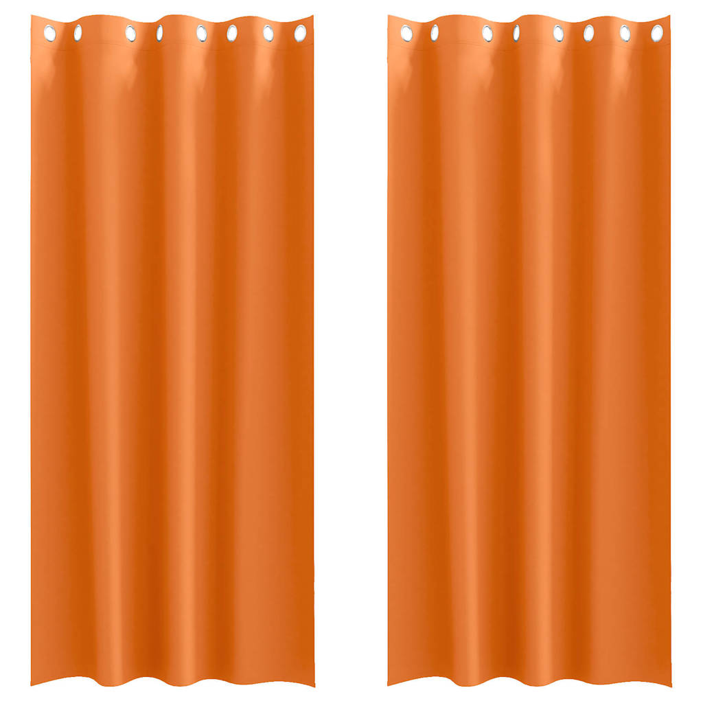 Vorhänge mit Vorhängen 2 pcs Leuchtendes Orange Polyester