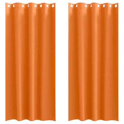Vorhänge mit Vorhängen 2 pcs Leuchtendes Orange Polyester