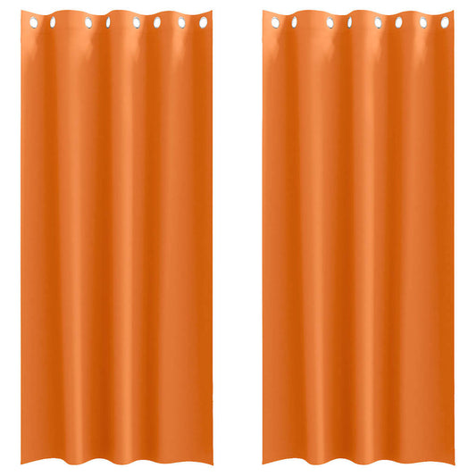 Vorhänge mit Vorhängen 2 pcs Leuchtendes Orange Polyester