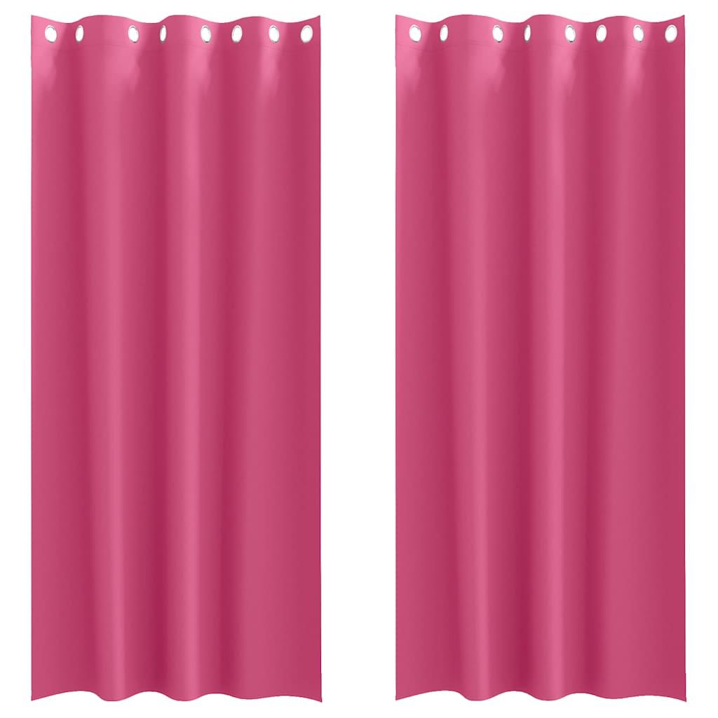 Vorhänge mit Vorhängen 2 pcs Leuchtendes Pink Polyester