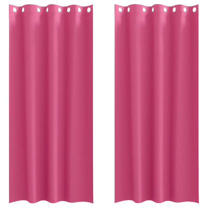 Vorhänge mit Vorhängen 2 pcs Leuchtendes Pink Polyester