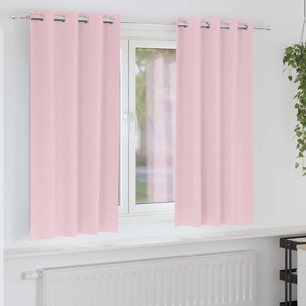 Vorhänge mit Vorhängen 2 pcs Baby Pink Polyester