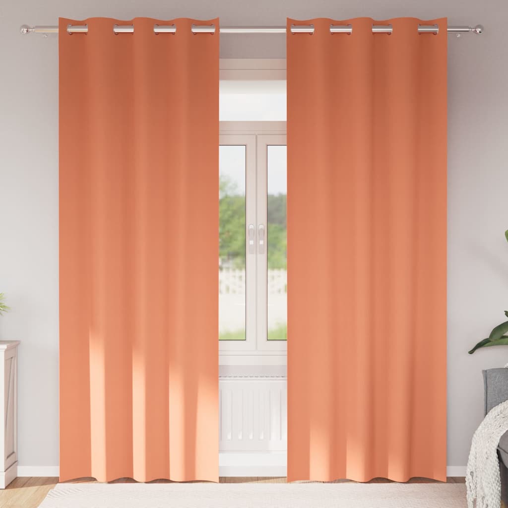 Vorhänge mit Vorhängen 2 pcs Terrakotta Polyester