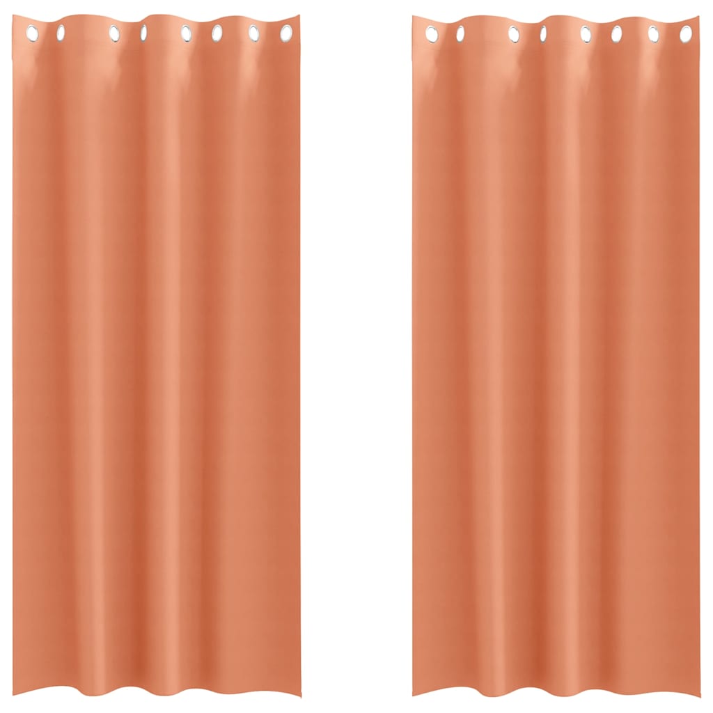 Vorhänge mit Vorhängen 2 pcs Terrakotta Polyester