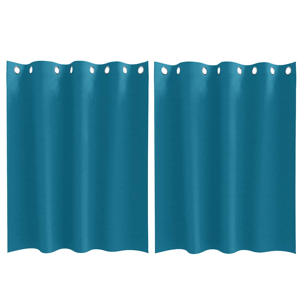 Vorhänge mit Vorhängen 2 pcs Türkis Polyester