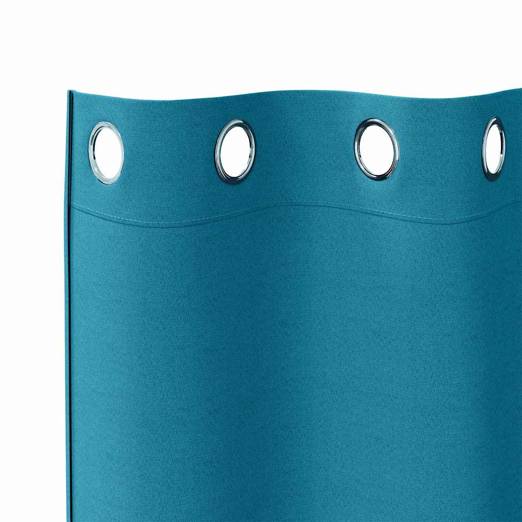 Vorhänge mit Vorhängen 2 pcs Türkis Polyester