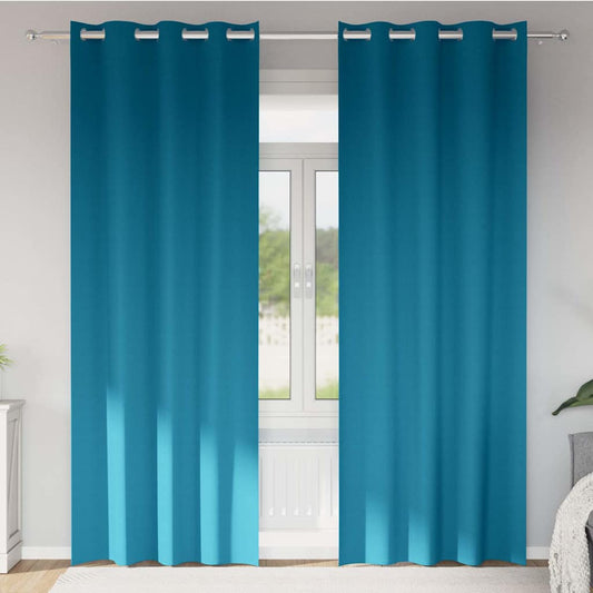 Vorhänge mit Vorhängen 2 pcs Türkis Polyester