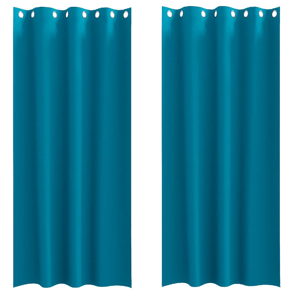 Vorhänge mit Vorhängen 2 pcs Türkis Polyester