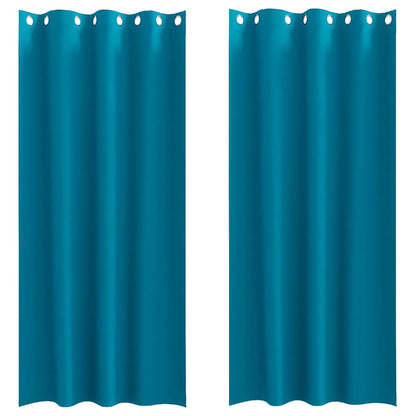 Vorhänge mit Vorhängen 2 pcs Türkis Polyester
