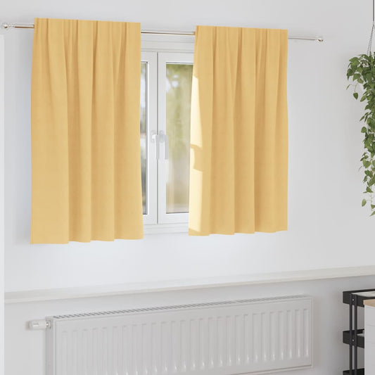 Vorhänge mit Vorhängen 2 pcs Beige Polyester