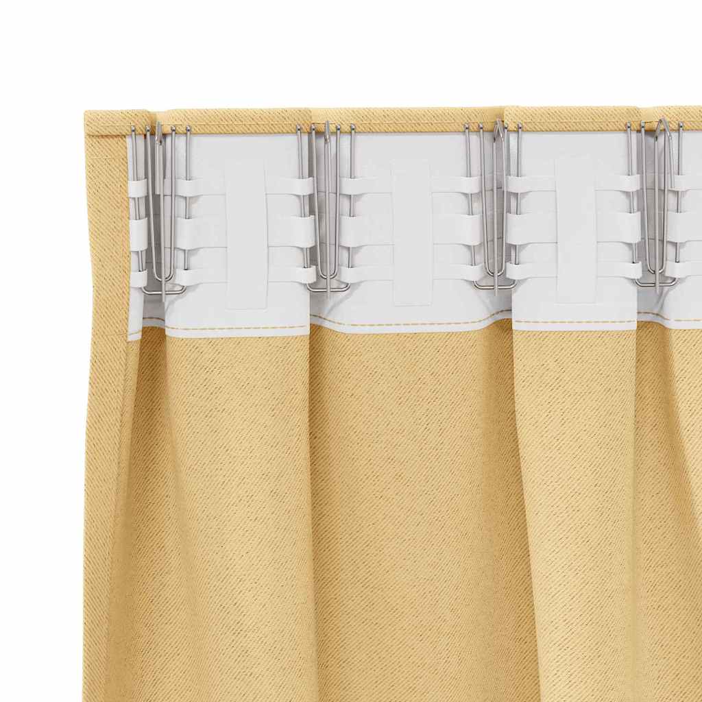 Vorhänge mit Vorhängen 2 pcs Beige Polyester