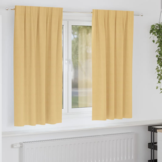 Vorhänge mit Vorhängen 2 pcs Beige Polyester