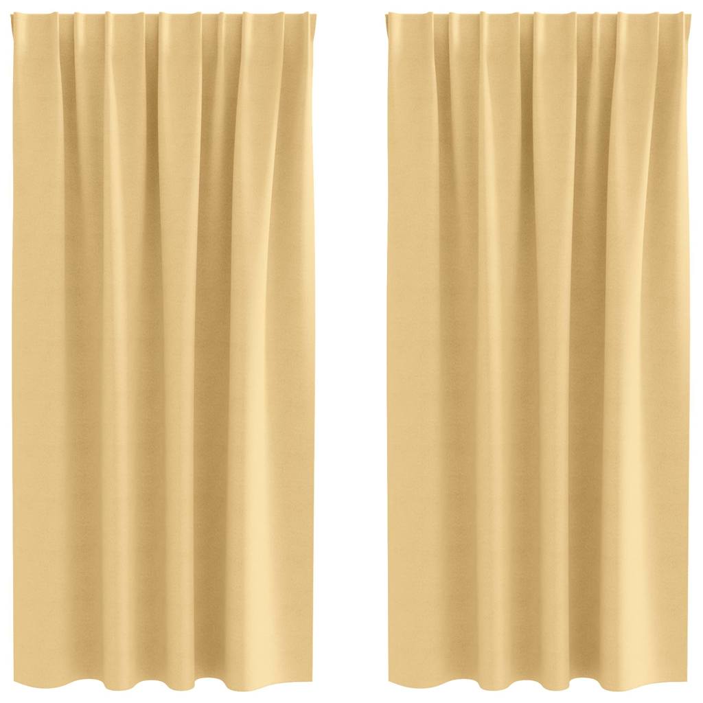 Vorhänge mit Vorhängen 2 pcs Beige Polyester