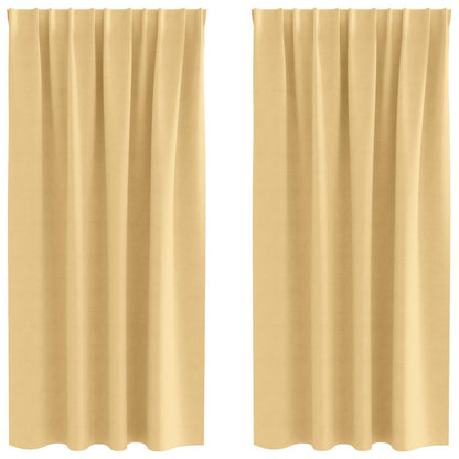 Vorhänge mit Vorhängen 2 pcs Beige Polyester