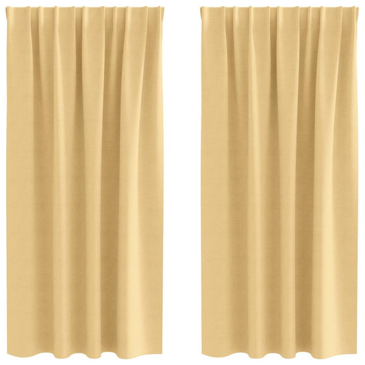 Vorhänge mit Vorhängen 2 pcs Beige Polyester