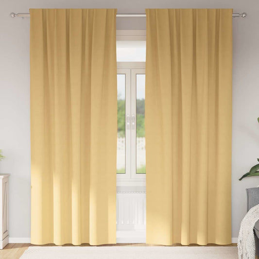 Vorhänge mit Vorhängen 2 pcs Beige Polyester