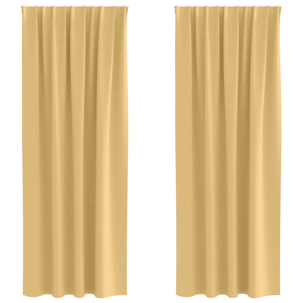 Vorhänge mit Vorhängen 2 pcs Beige Polyester