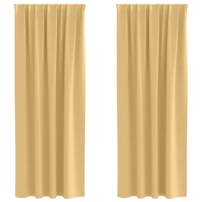 Vorhänge mit Vorhängen 2 pcs Beige Polyester